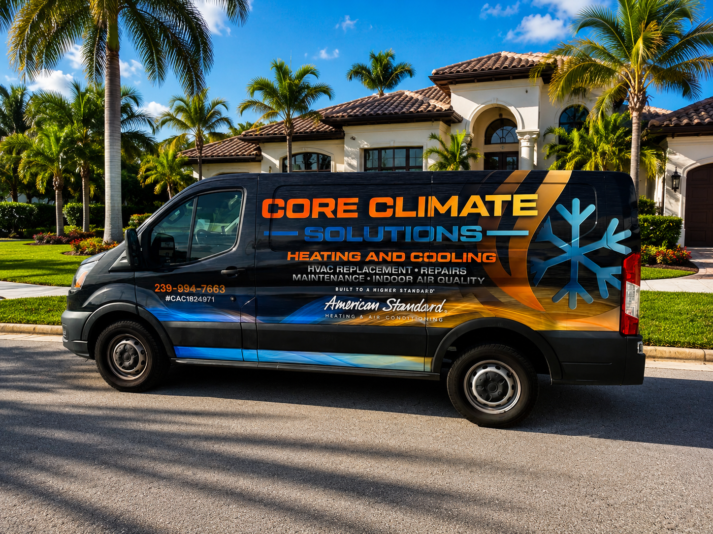 Core Climate Solutions service van — Cape Coral Fort Myers Naples